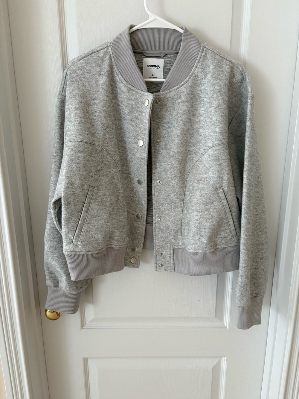 Sonoma Light Heather Gray Bomber Jacket